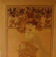 Intarsien Bild Dame mit Blumen Jugendstil Art Deco XXL 152x57cm Baden-Württemberg - Langenargen Vorschau