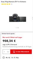 SONY ZV-1 4K Vlog Digitalkamera, seitlich klappbares Selfie-Displ Duisburg - Homberg/Ruhrort/Baerl Vorschau