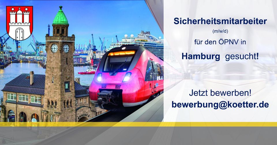 Sicherheitsmitarbeiter (m/w/d) ÖPNV Fahrkartenprüfung & Kontrolle in Hamburg