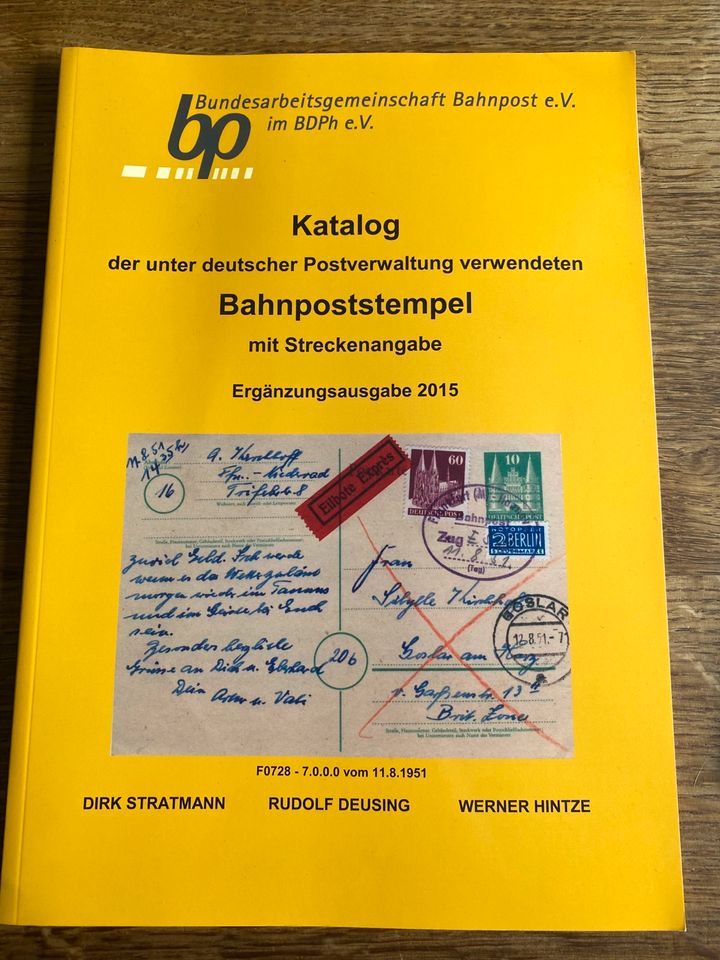 Bahnpoststempel Katalog mit Streckenangabe Bahn Post in Speyer