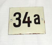 HAUSNUMMER 34a • altes EMAILLE SCHILD • EMAILLE HAUSNUMMER • VTG Bayern - Rügland Vorschau