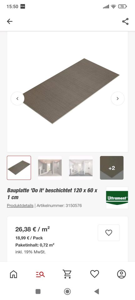 Bauplatte Ultrament 120x60x1cm in Wernau