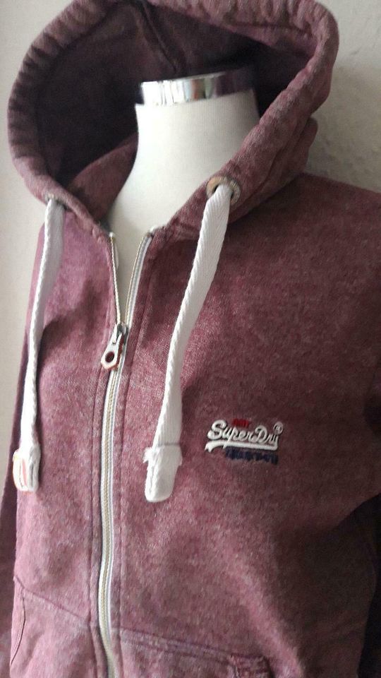 SUPERDRY Hoodie Kapuzen Sweatshirt Jacke Aubergine Größe S in Reutlingen