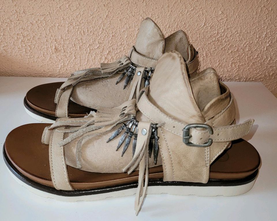 Maca Kitzbühel, beige Leder Sandalen, Gr 39, NEU in Düsseldorf