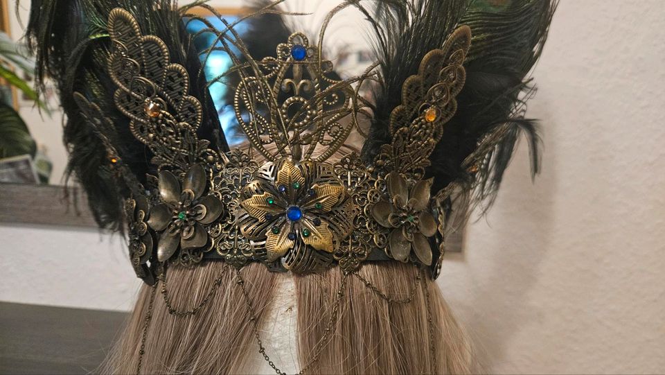 Kopfschmuck Headpiece WGT Gothic Steampunk Bronze Cosplay in Bochum