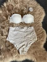 Bikini highwaist Bikinihose bandeau Weiß Struktur H&M Wellen 38 Hessen - Usingen Vorschau