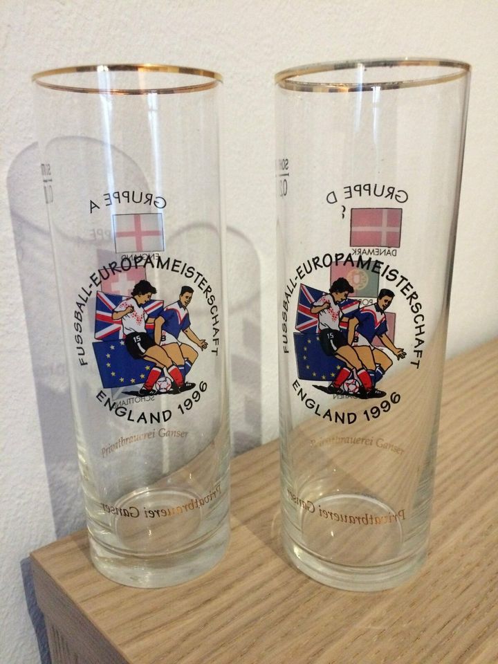 Altes Fußball Glas Bierglas Fussball Europameisterschaft 1996 EM in Irmtraut