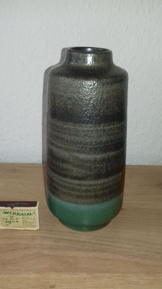 VEB Haldensleben Vase Keramik DDR Vintage 70er 3045 B braun grün in Meinhard