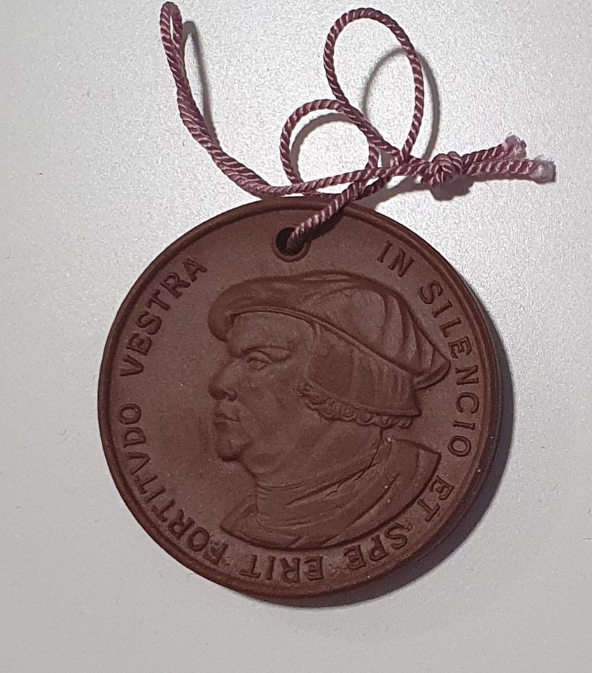 Meissen Porzellan Medaille 1952 Lutherischer Weltbund Luther in Dresden