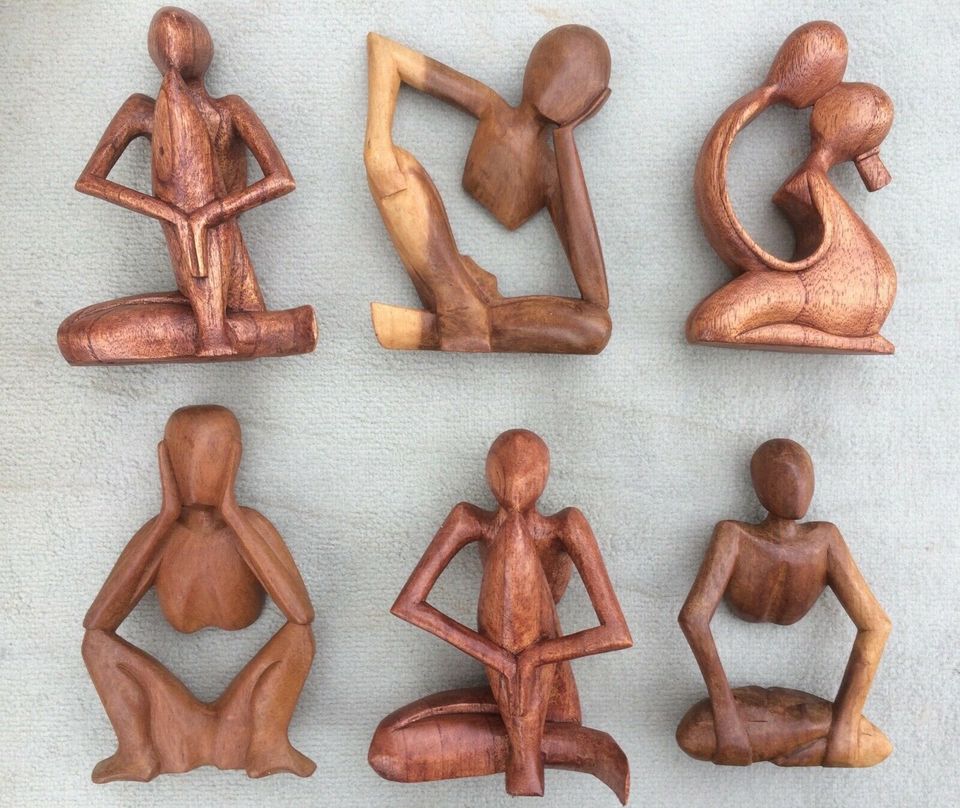 Abstraktfigur 30cm Abstrakt der Denker Holzfigur Holz geschnitzt in Essen