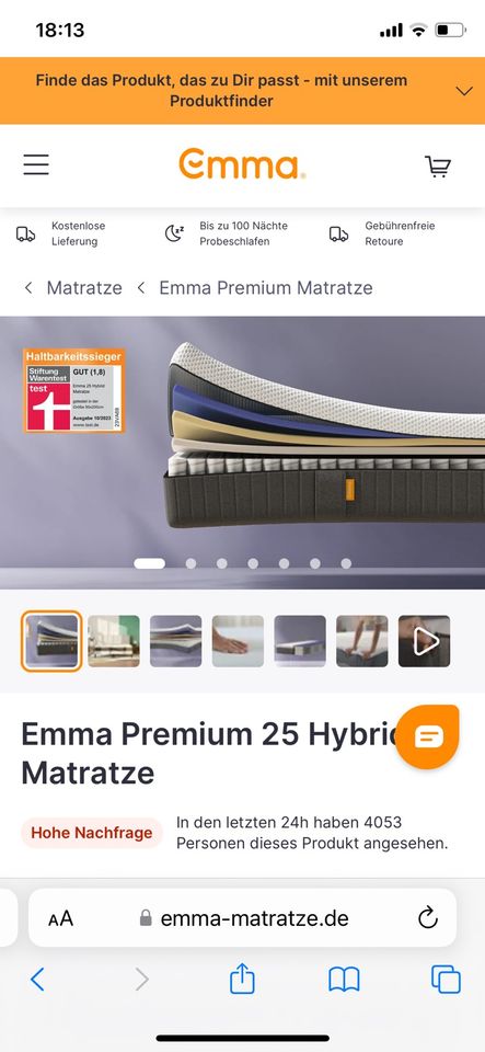 EMMA 25 Hybrid Plus 160x200 Neupreis: 929,- in Bochum