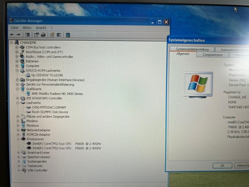 HP Elitebook 6930p P8600 Windows XP 32bit 2.4Ghz 3GB 128GB SSD No in Fellbach