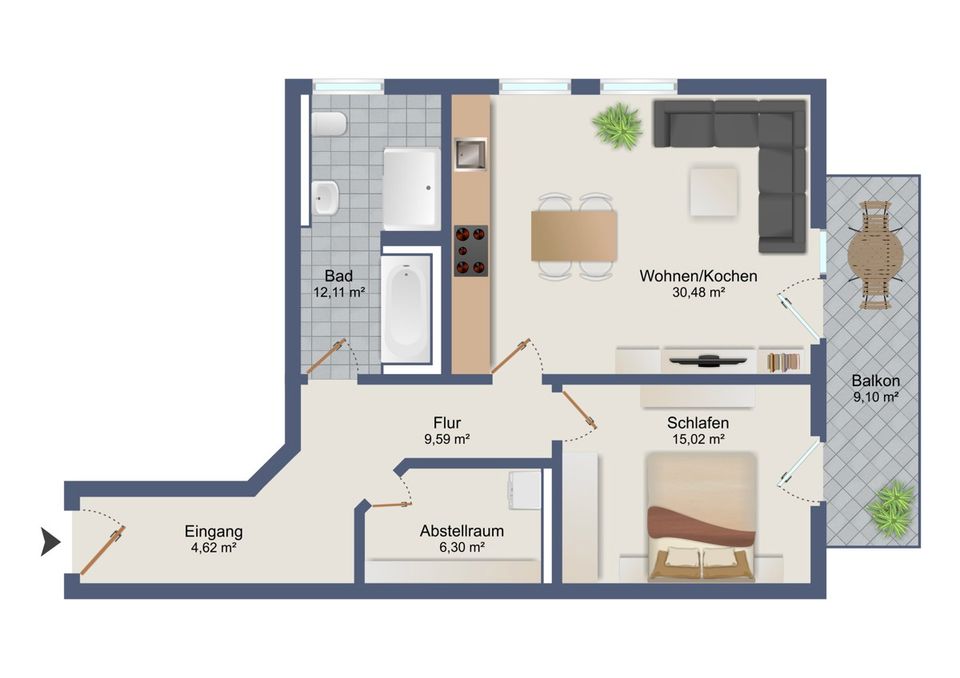 Bezugsfertig! Energieeffizientes Wohnen inkl. Fußbodenheizung, Balkon und Stellplatz in Wolfen in Wolfen