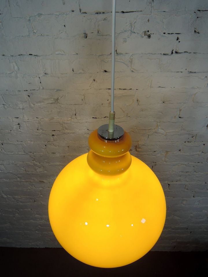 Pendelleuchte Lampe Hustadt Glas Gelb Midcentury Vintage 70er in Berlin