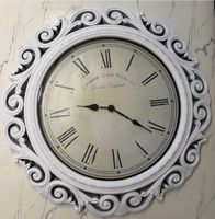 Wanduhr 60 cm Uhrwerk defekt! weiß Ornamente shabby chic vintage Nordrhein-Westfalen - Willich Vorschau