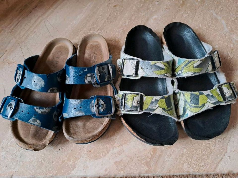 Birkenstock grün weiß Hausschuh Pantoffel in Zusmarshausen