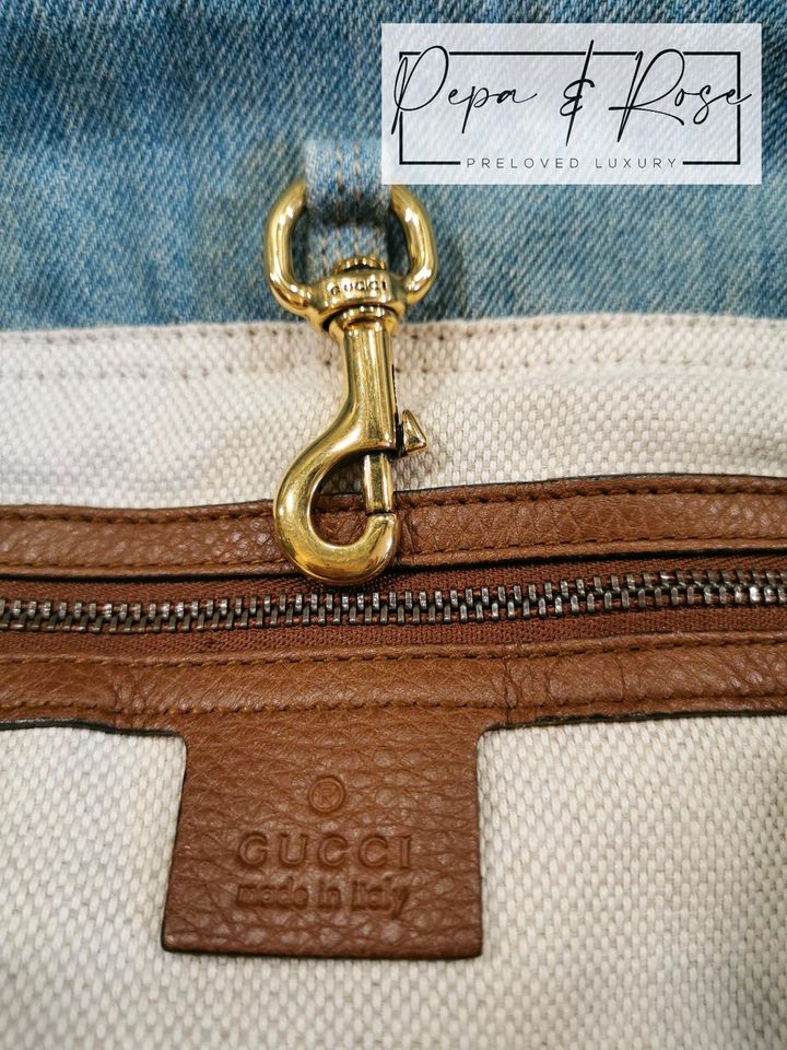 Gucci Soho XL Denim Jeans Shopper Tasche in München