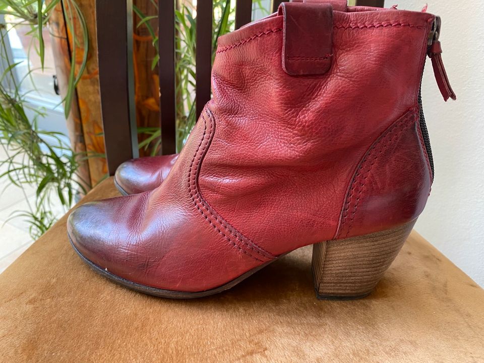 Leder Stiefelette rot Gr. 39 1/2 Kennel & Schmenger in Berlin