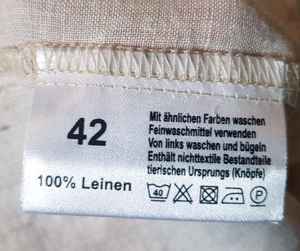 Strauss Innovation Damenkleid 100% Leinen Gr. 42 Weiß in Neustrelitz