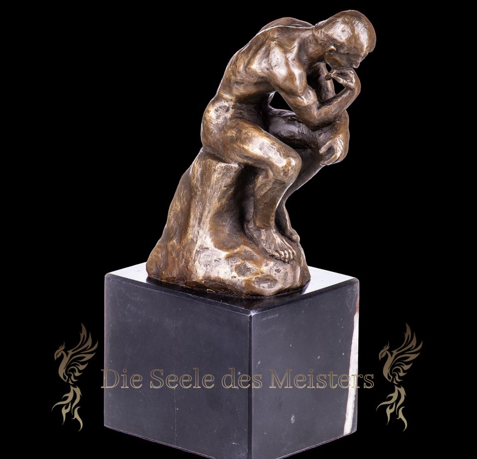 Der Denker nach Rodin Bronzefigur Statuette Skulptur Bronze LV2 in Koblenz