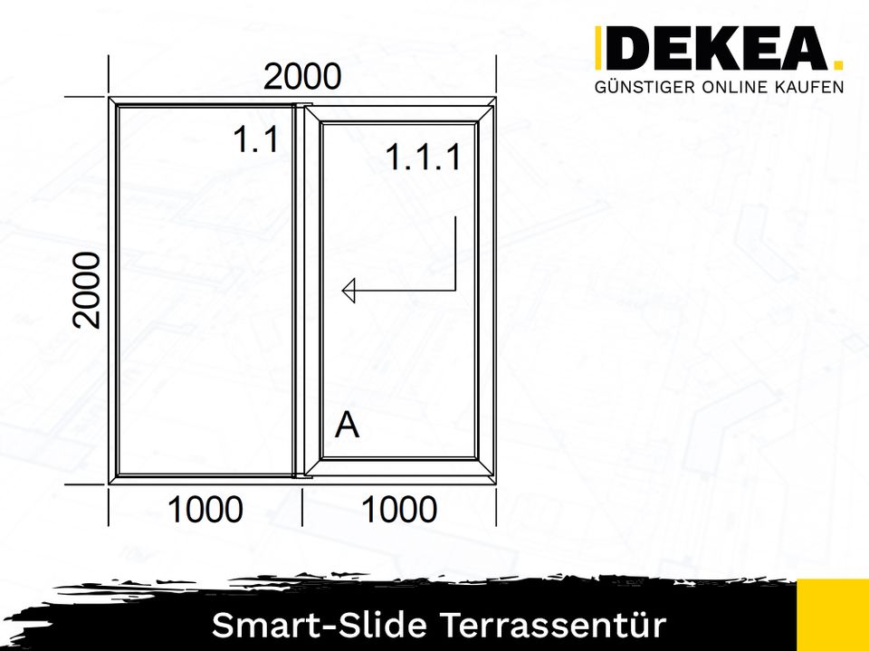 Smart Slide Terrassentür Balkontür Kunststoftür Tür Fenster Schiebetür Kunststofffenster nach Maß Eingangstür Haustür Außentür Schaufenster Schiebefenster Hebe-Schiebe-Tür 2000x2000 in Dresden