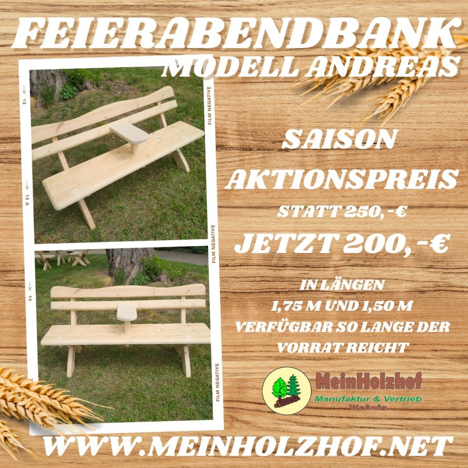 Feierabendbank Andreas, Gartenbank, Terrassenbank, Holzbank, Bank in Torgau