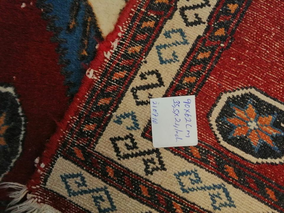 Handgeknüpfte Wolle Teppich Brücke  Rug Carpet 90 x 62 cm in Taunusstein