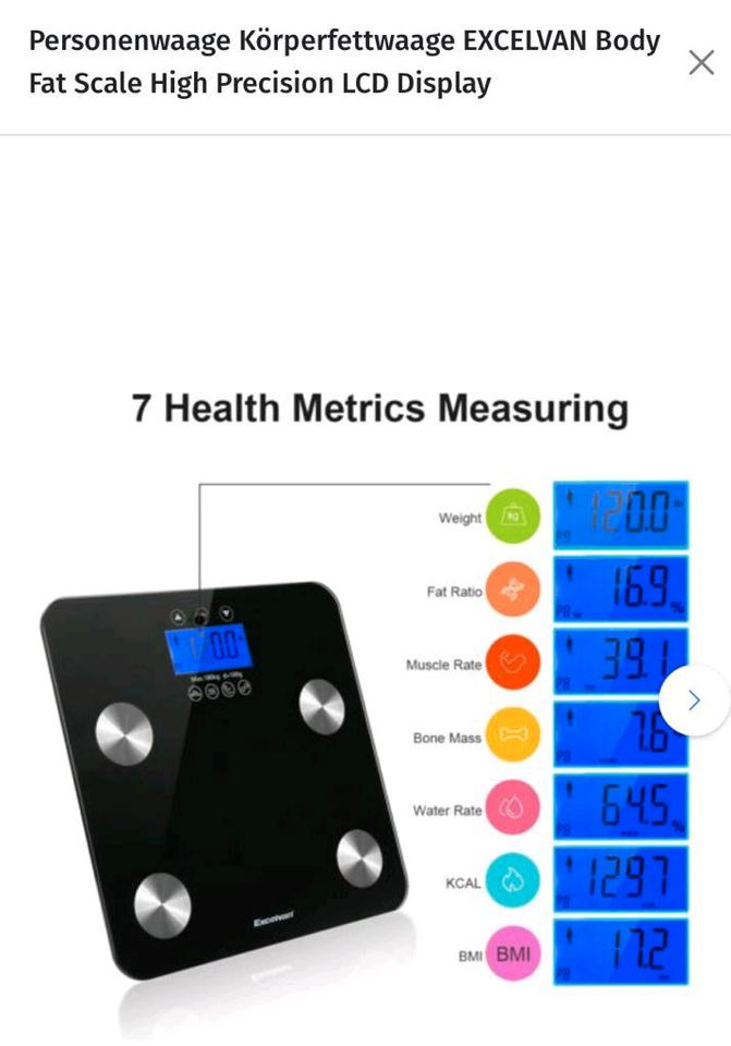 Personenwaage, Körperfettwage Excelvan in Berlin
