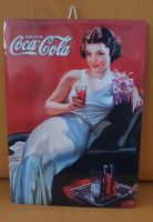 Blechschild Coca Cola Lady Frau weißes Kleid Retro Schild Werbes Mitte - Gesundbrunnen Vorschau
