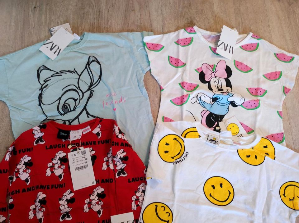Zara Mickey Mouse Disney 4 Shirts -T Shirts+Langarmshirt,Neu in Querfurt