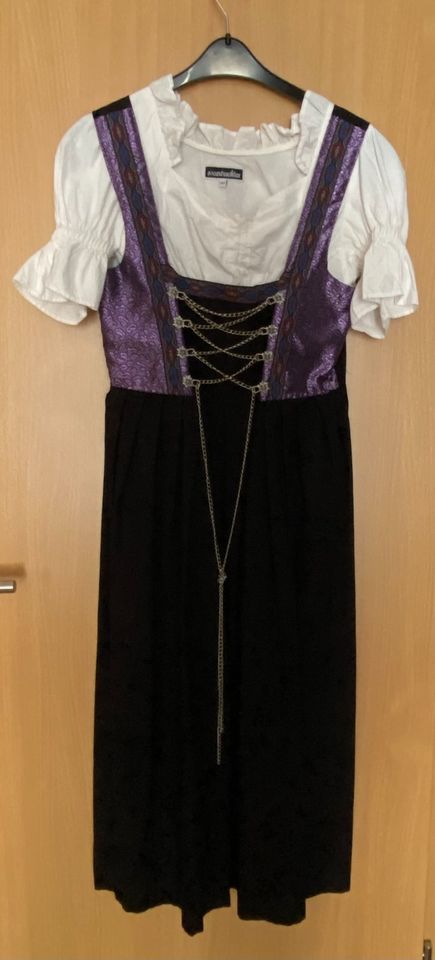 Dirndl Damen Trachtenkleid Lang Lila 3tlg. in Holler