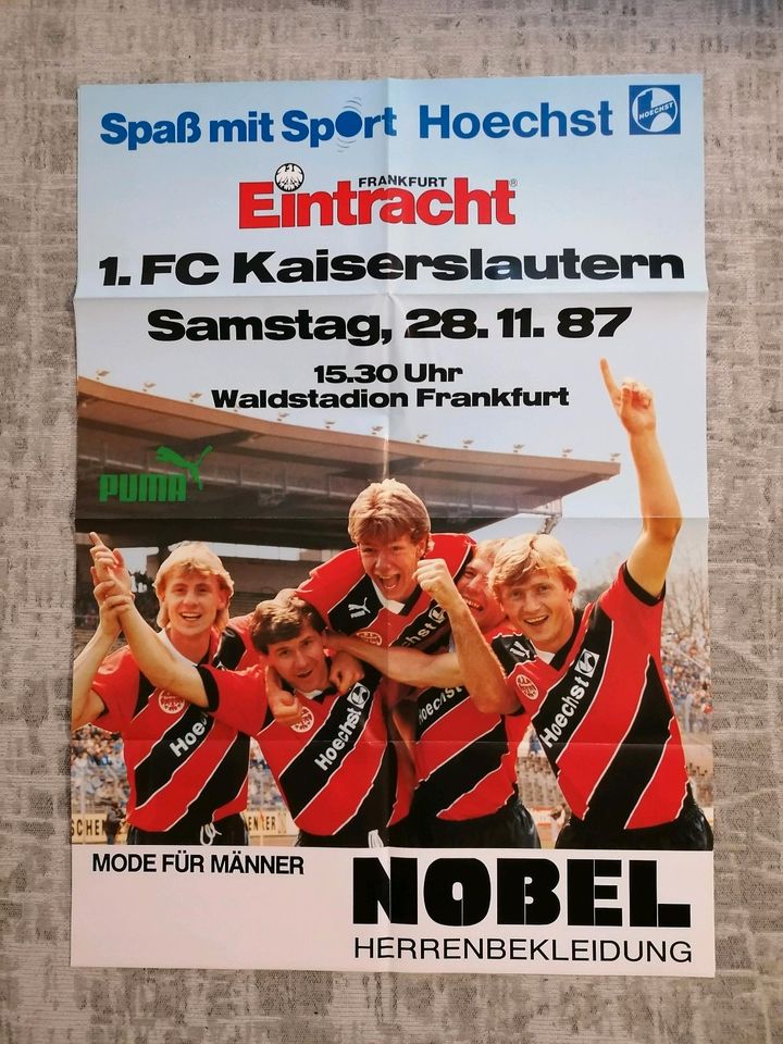 SGE Eintracht Frankfurt 1. FC Kaiserslautern Spielplakat 1987 in Leimen