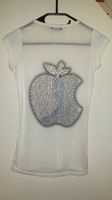 neu weißes Shirt mit Apfel Apple Logo Strass stretch Müritz - Landkreis - Waren (Müritz) Vorschau