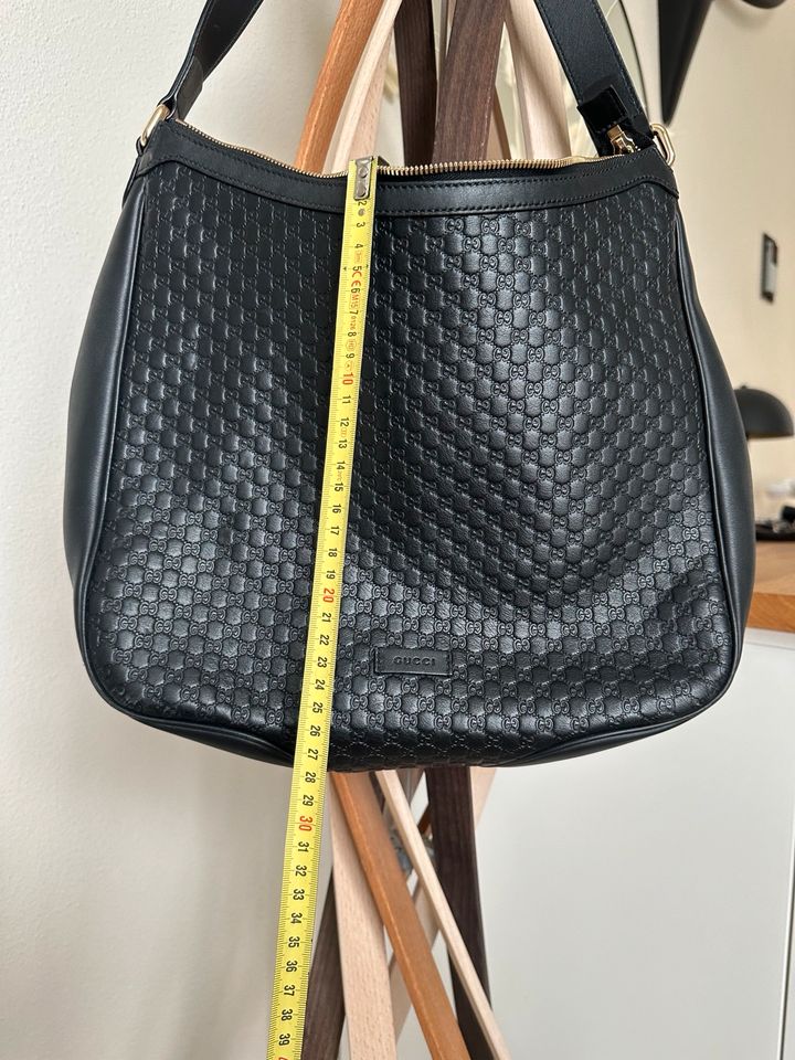 ORIGINAL GUCCI Leder Damenhandtasche - schwarz / Micro Guccissima in Ingolstadt