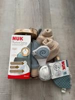 Baby Geschenk Paket nuk Nuckel Flasche Mütze Schuhe greifring Thüringen - Erfurt Vorschau