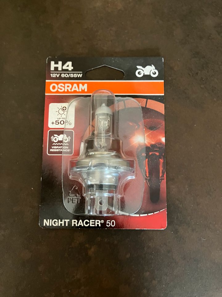 MOTORRAD H4 Osram Night Racer 50% mehr Licht ... 12V 60/55W in Isenbüttel