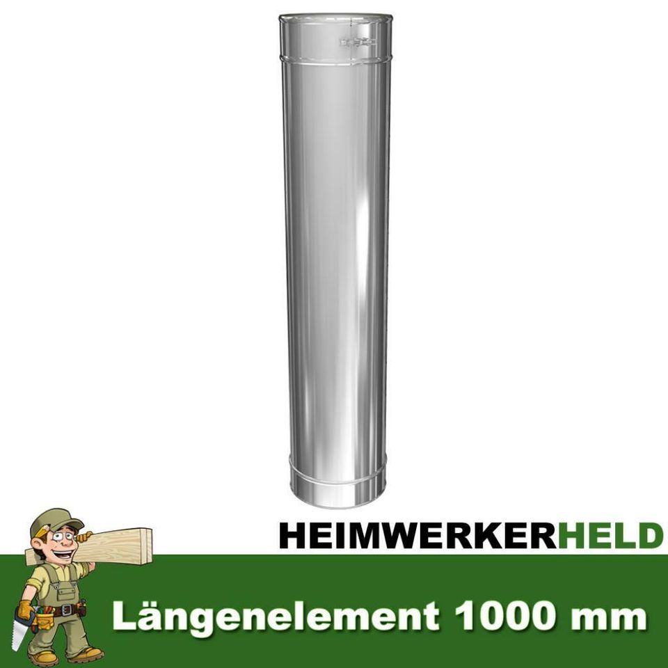Edelstahl Schornstein Bausatz doppelwandig 0,5 mm 5,5 m DW 180 in Herne