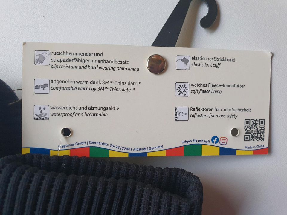 Playshoes Handschuhe, NEU, Größe 2, jeansblau in Walddorfhäslach