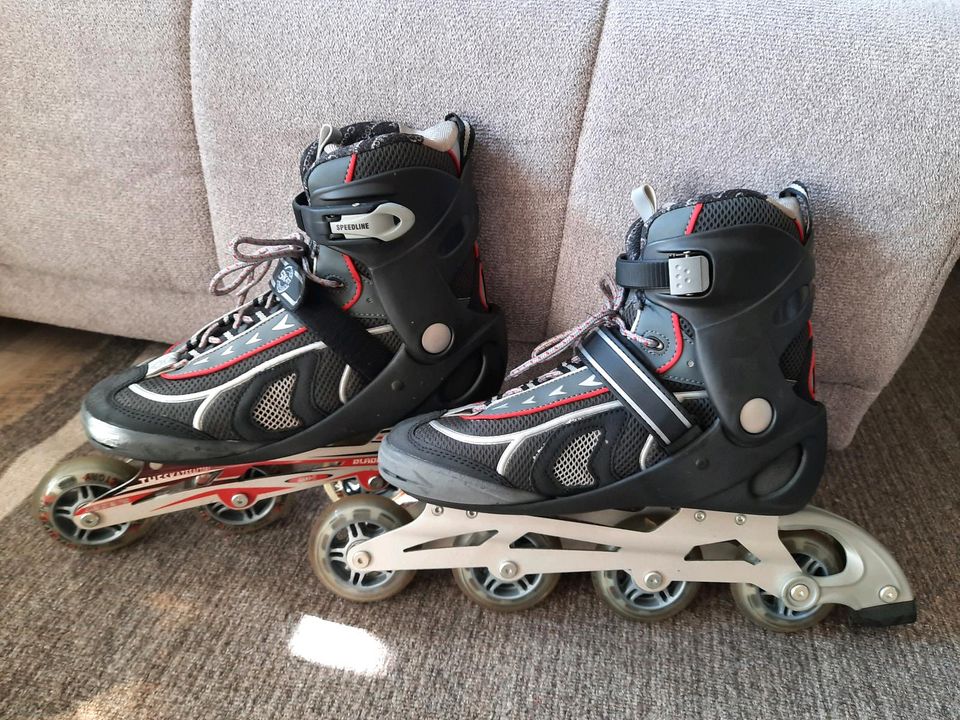 SpeedLine Inliner Inline Skates Größe 42 mit Schutzbekleidung in Paderborn