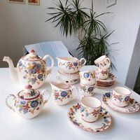 Zeller Fayencerie Keramik Vintage Handgemalt Kaffee set Stuttgart - Stuttgart-Nord Vorschau