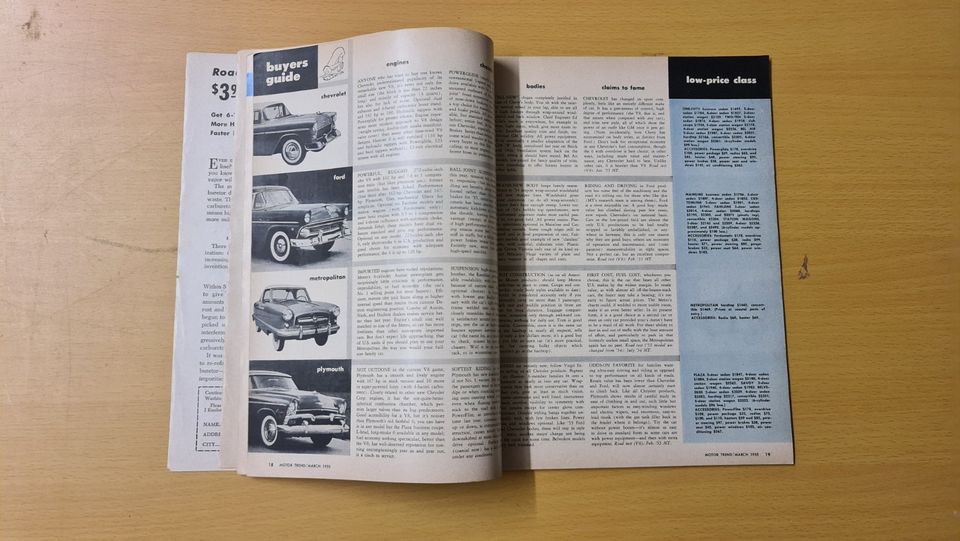 Motor Trend Magazin März 1955 / Hudson Nash Chevrolet Ford in Besigheim
