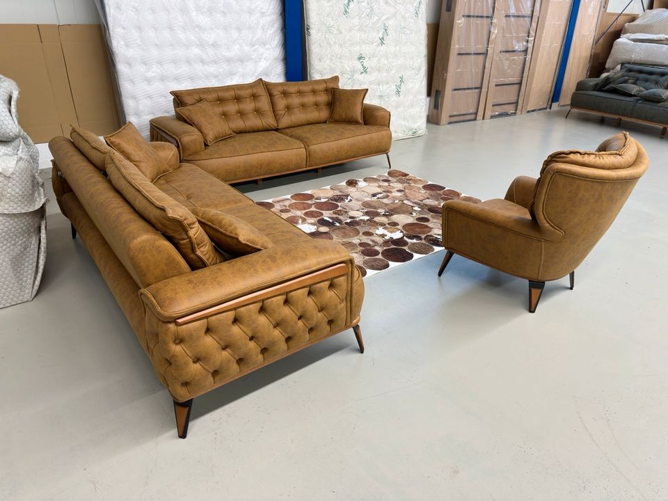 Sonderangebot auf LAGERWARE SOLANGE VORRAT REICHT* (Prizma) Couch Set 3+3+1) Sessel Couch Sofa Relax Sofa Bett Funktion Wohnzimmer Gästezimmer QMLager in Ursensollen