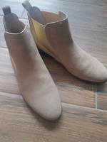 Ankle Boots, Chelsea Boots, beige, Leder, gold Niedersachsen - Achim Vorschau