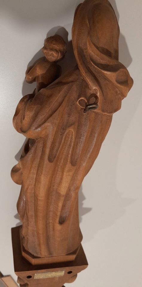 Holzbildhauer Rücker Madonna Kind Holzfigur handgeschnitzt 39cm in Nörvenich