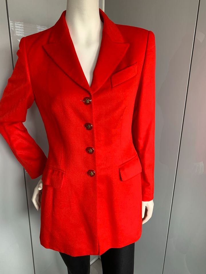 Escada Placenza Rabit Angora Wolle Blazer Größe 38 Rot in Düsseldorf