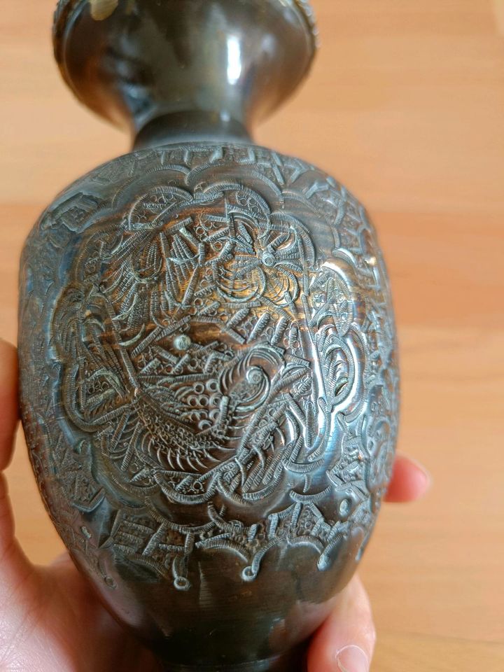 Vase Indien Handarbeit Messing Vintage in Ibbenbüren