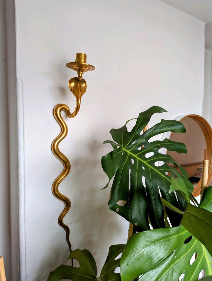 Antik Messing Cobra Vintage Lampe Wandlampe gold Schlangenlampe in Berlin