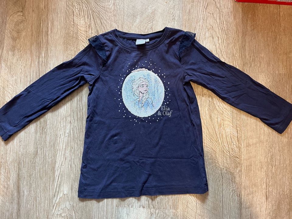 122 Disney Elsa Langarmshirt blau Mädchen in Taunusstein