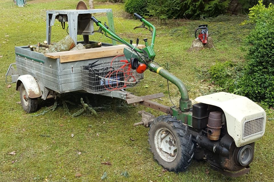 Ferrari Dieselfräse Einachsschlepper mit Anhänger in Wrestedt