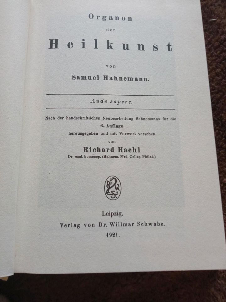 Organon der Heilkunst, Samuel Hahnemann in Windeck